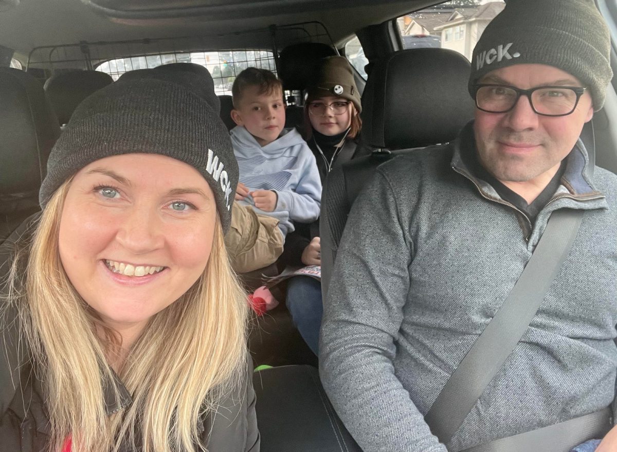 Nicole and family delivering PJs in their car