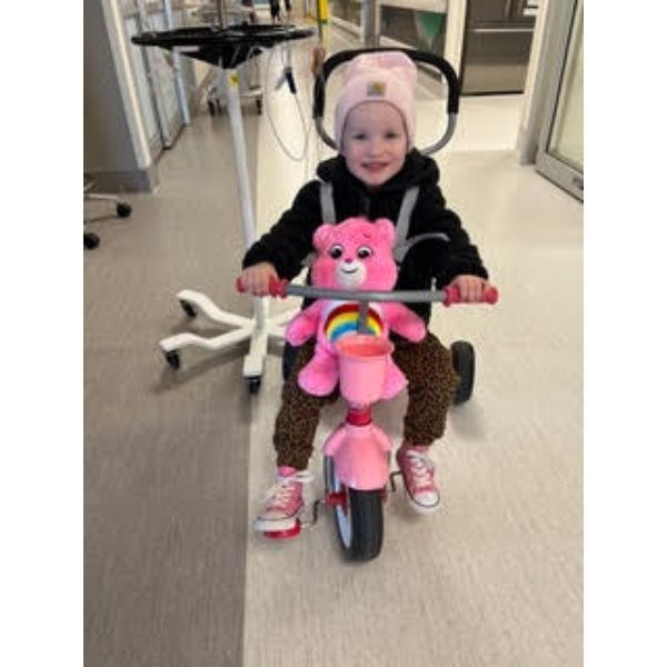 Sofia on Bike in Hospital